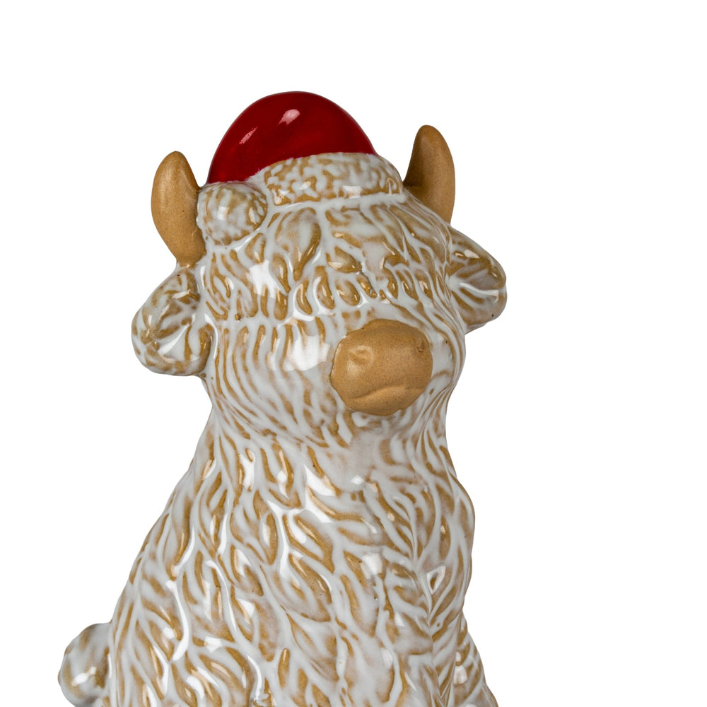 Merry Moo Ceramic Cow Ornament Gazing Right - Canwell Interiors Limited - Hills