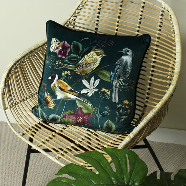 Midnight Garden 43x43 Feather Filled Cushion Birds - XShowhome Limited - Riva
