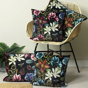 Midnight Garden Aquilegia 40x60 Feather Filled Cushion Teal - Canwell Interiors Limited - Riva