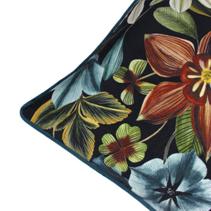 Midnight Garden Aquilegia 40x60 Feather Filled Cushion Teal - Canwell Interiors Limited - Riva