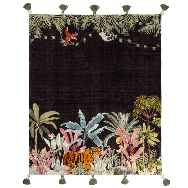 Midnight Jungle 125x150 Throw Noir - Canwell Interiors Limited - Riva