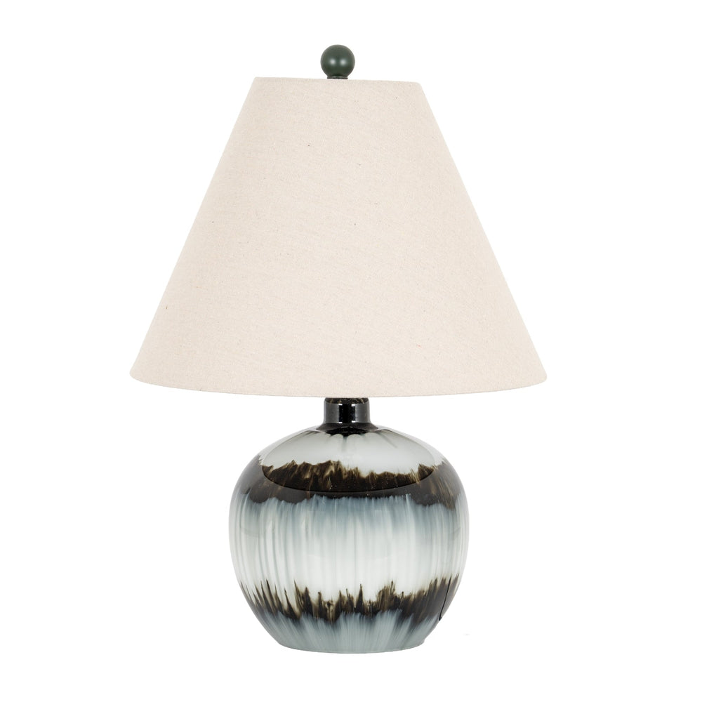 Midnight Shadows Squat Table Lamp With Linen Shade - Canwell Interiors Limited - Hills