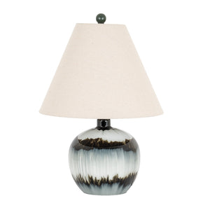 Midnight Shadows Squat Table Lamp With Linen Shade - Canwell Interiors Limited - Hills