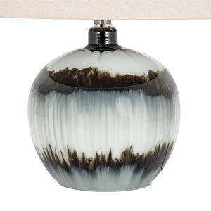Midnight Shadows Squat Table Lamp With Linen Shade - Canwell Interiors Limited - Hills