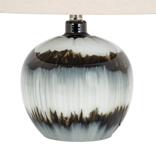 Midnight Shadows Squat Table Lamp With Linen Shade - Canwell Interiors Limited - Hills