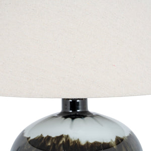 Midnight Shadows Squat Table Lamp With Linen Shade - Canwell Interiors Limited - Hills