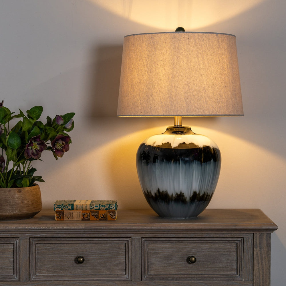 Midnight Shadows Table Lamp With Linen Shade - Canwell Interiors Limited - Hills