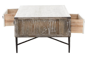 Milan 2 Drawer Recycled Elm Wood Coffee Table - Canwell Interiors Limited - Xshowhome