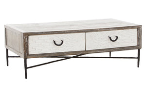 Milan 2 Drawer Recycled Elm Wood Coffee Table - Canwell Interiors Limited - Xshowhome