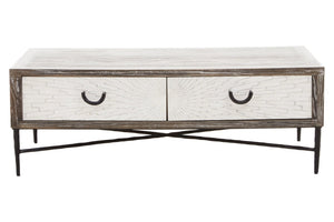 Milan 2 Drawer Recycled Elm Wood Coffee Table - XShowhome Limited - Xshowhome