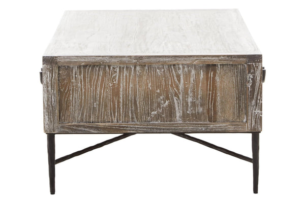 Milan 2 Drawer Recycled Elm Wood Coffee Table - XShowhome Limited - Xshowhome