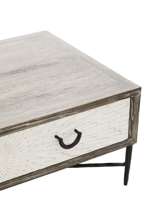 Milan 2 Drawer Recycled Elm Wood Coffee Table - XShowhome Limited - Xshowhome