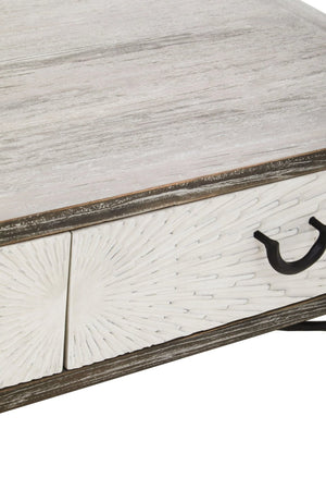 Milan 2 Drawer Recycled Elm Wood Coffee Table - XShowhome Limited - Xshowhome