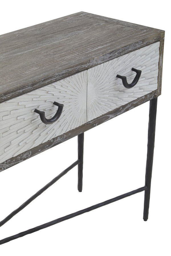 Milan Four Drawer Elm Wood Console Table - Canwell Interiors Limited - Xshowhome