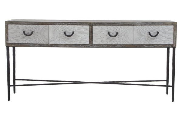 Milan Four Drawer Elm Wood Console Table - Canwell Interiors Limited - Xshowhome