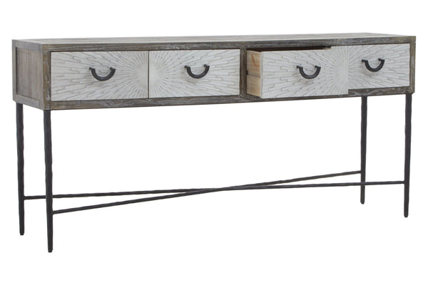 Milan Four Drawer Elm Wood Console Table - XShowhome Limited - Xshowhome