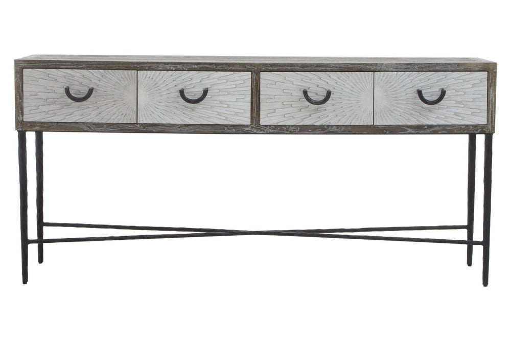 Milan Four Drawer Elm Wood Console Table - XShowhome Limited - Xshowhome