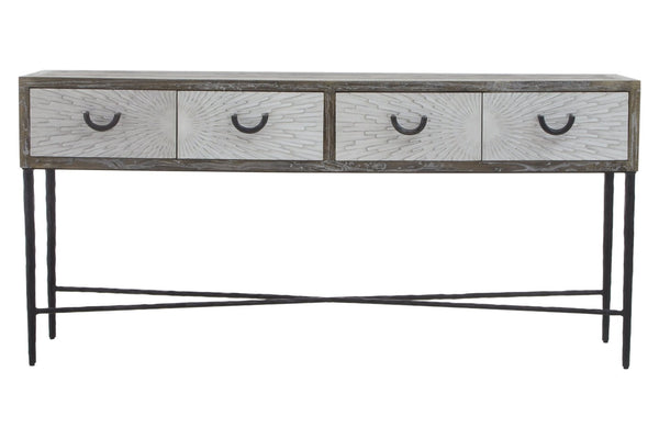 Milan Four Drawer Elm Wood Console Table - XShowhome Limited - Xshowhome