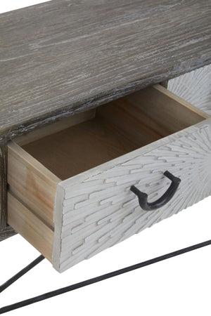 Milan Four Drawer Elm Wood Console Table - XShowhome Limited - Xshowhome