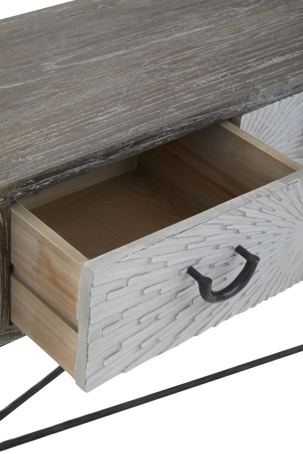 Milan Four Drawer Elm Wood Console Table - XShowhome Limited - Xshowhome