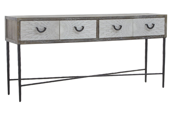 Milan Four Drawer Elm Wood Console Table - XShowhome Limited - Xshowhome