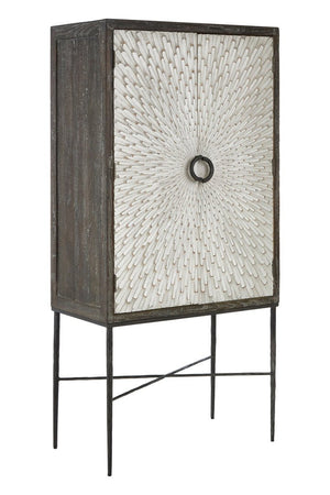 Milan Two Door Elm Wood Wine Cabinet - Canwell Interiors Limited - Xshowhome