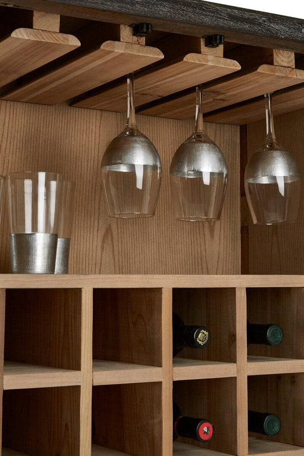 Milan Two Door Elm Wood Wine Cabinet - Canwell Interiors Limited - Xshowhome