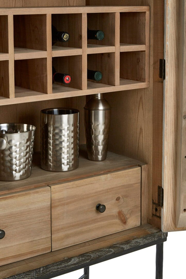 Milan Two Door Elm Wood Wine Cabinet - Canwell Interiors Limited - Xshowhome