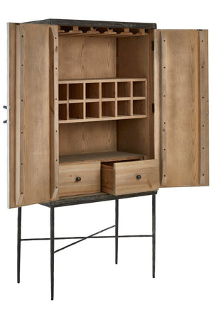 Milan Two Door Elm Wood Wine Cabinet - Canwell Interiors Limited - Xshowhome