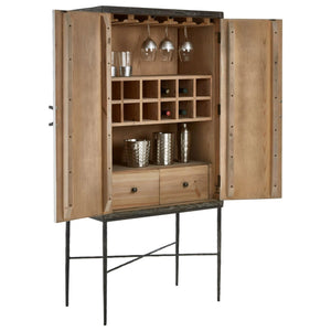 Milan Two Door Elm Wood Wine Cabinet - XShowhome Limited - Xshowhome