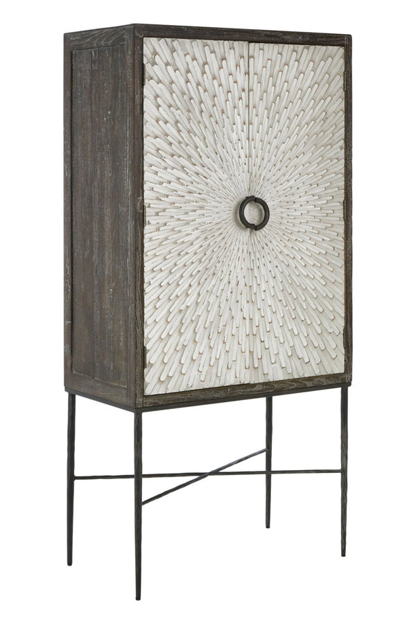 Milan Two Door Elm Wood Wine Cabinet - XShowhome Limited - Xshowhome