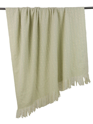Mint Raise Dot Line Throw on Faux Mohair 130x180 - Canwell Interiors Limited - Malini
