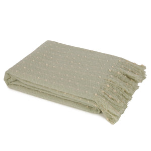 Mint Raise Dot Line Throw on Faux Mohair 130x180 - Canwell Interiors Limited - Malini