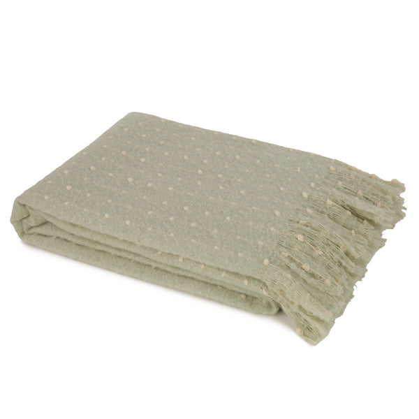 Mint Raise Dot Line Throw on Faux Mohair 130x180 - Canwell Interiors Limited - Malini