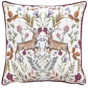 Mirrored Stag 43x43 Feather Filled Cushion Shiraz - Canwell Interiors Limited - Riva