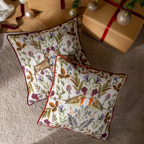 Mirrored Stag 43x43 Feather Filled Cushion Shiraz - XShowhome Limited - Riva