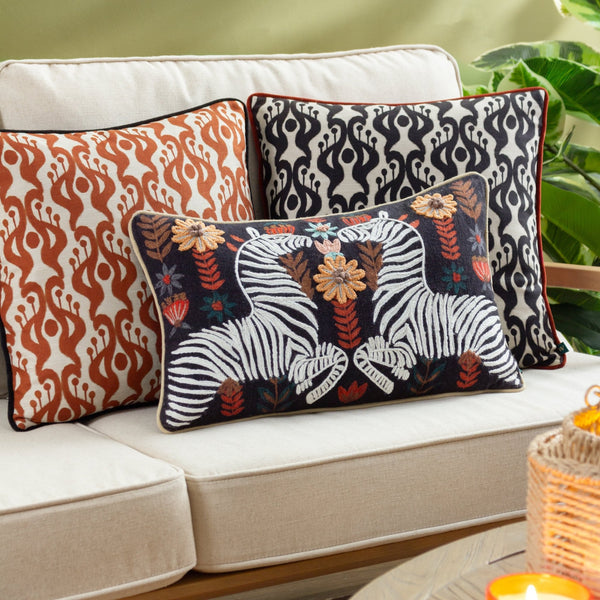Mirrored Zebra 30x50 Feather Filled Cushion Multi - Canwell Interiors Limited - Riva
