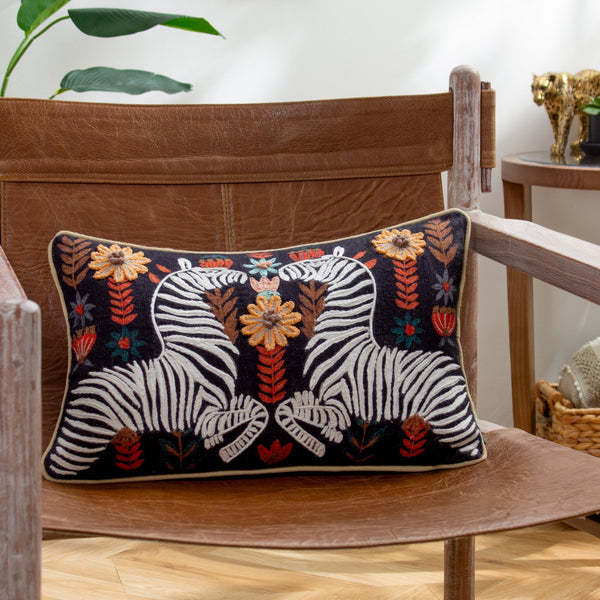 Mirrored Zebra 30x50 Feather Filled Cushion Multi - Canwell Interiors Limited - Riva