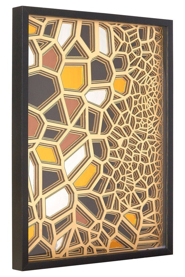 Modello Gold And black Paper Sculpture Wall Art - Canwell Interiors Limited - Xshowhome