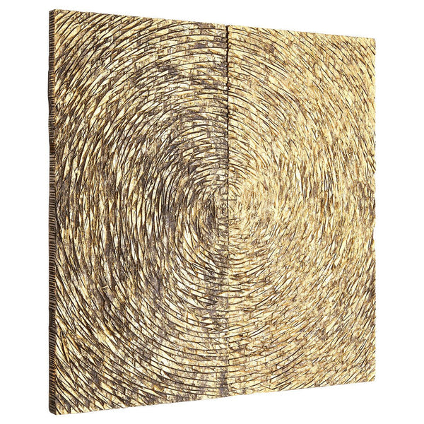 Modello Wood Carving Gold Finish Wall Art - Canwell Interiors Limited - Xshowhome