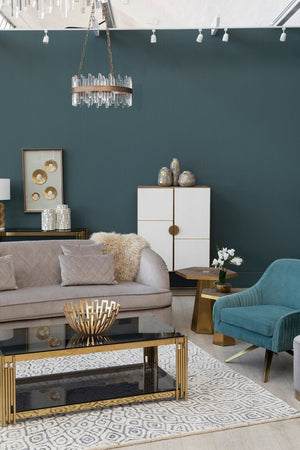 Modica Oak Wood and Brushed Gold Cabinet - Canwell Interiors Limited - Xshowhome