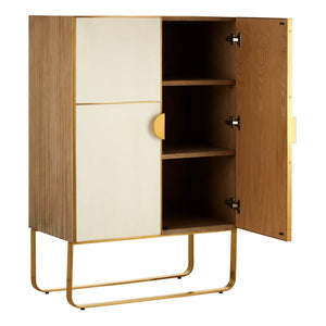 Modica Oak Wood and Brushed Gold Cabinet - Canwell Interiors Limited - Xshowhome