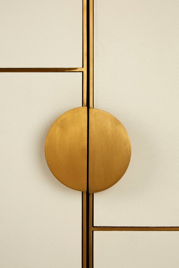 Modica Oak Wood and Brushed Gold Cabinet - Canwell Interiors Limited - Xshowhome