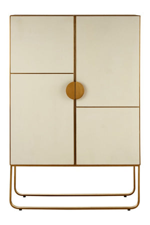 Modica Oak Wood and Brushed Gold Cabinet - Canwell Interiors Limited - Xshowhome