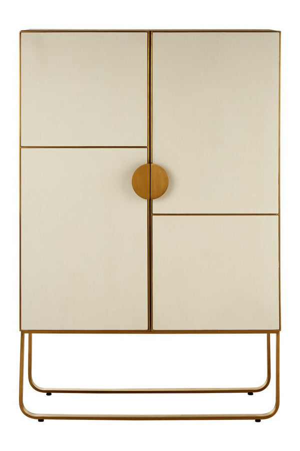 Modica Oak Wood and Brushed Gold Cabinet - Canwell Interiors Limited - Xshowhome