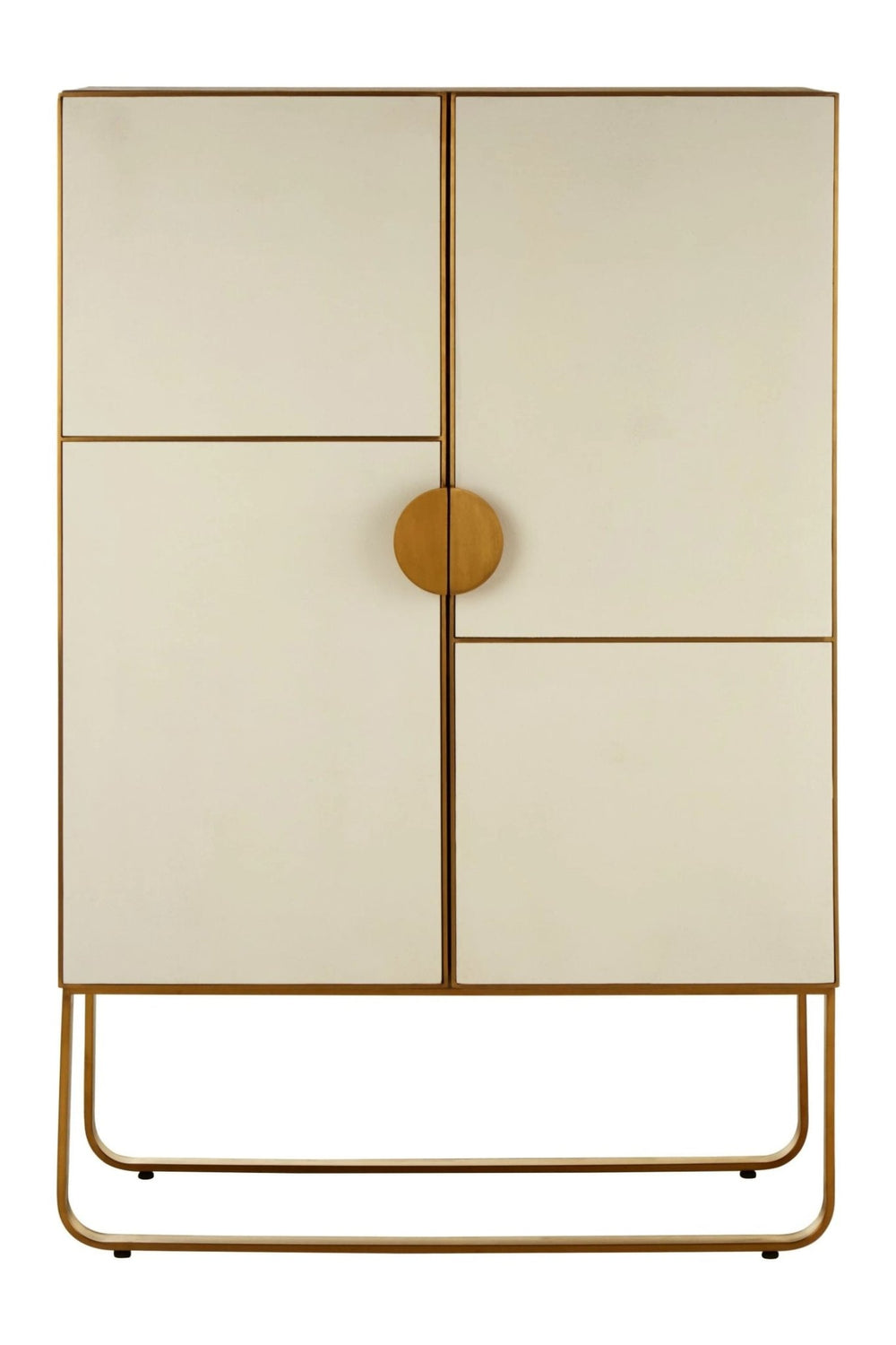 Modica Oak Wood and Brushed Gold Cabinet - XShowhome Limited - Xshowhome