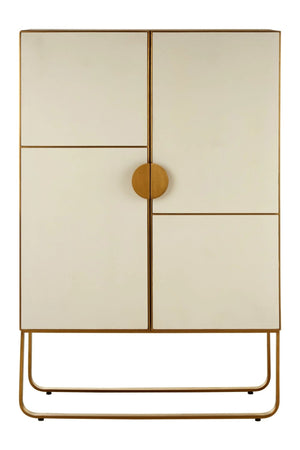 Modica Oak Wood and Brushed Gold Cabinet - XShowhome Limited - Xshowhome