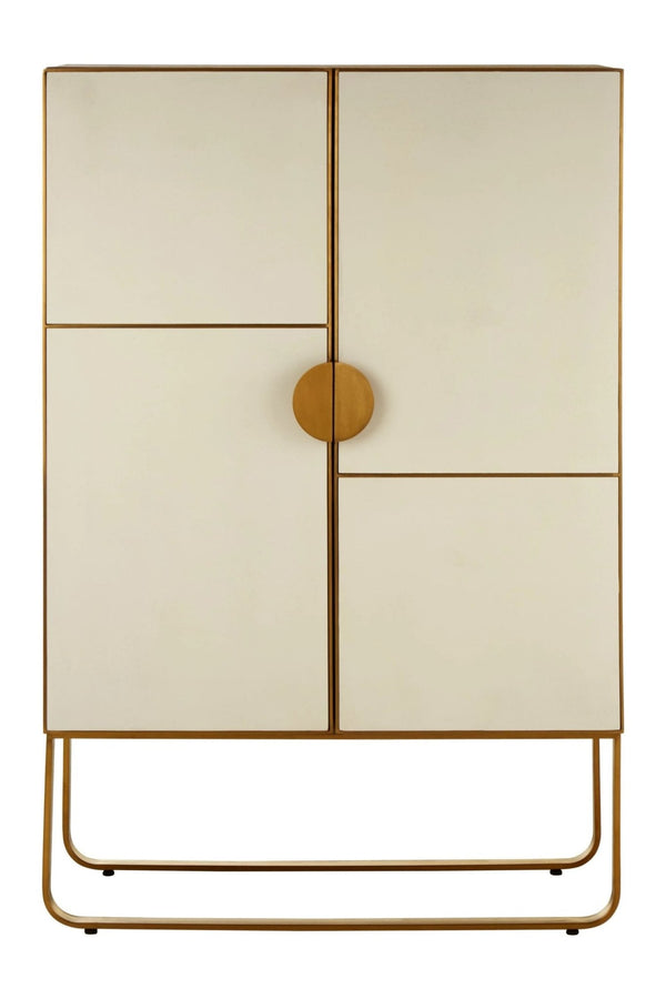 Modica Oak Wood and Brushed Gold Cabinet - XShowhome Limited - Xshowhome