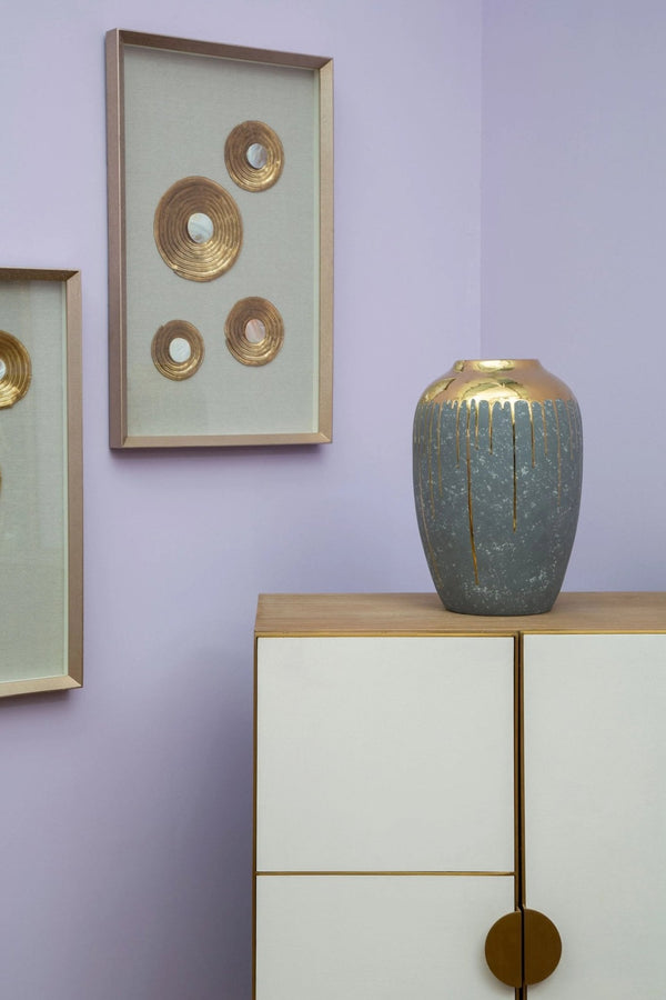 Modica Oak Wood and Brushed Gold Cabinet - XShowhome Limited - Xshowhome