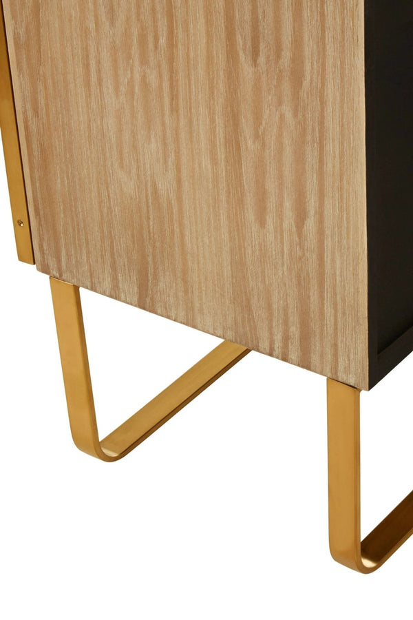 Modica Oak Wood and Brushed Gold Cabinet - XShowhome Limited - Xshowhome